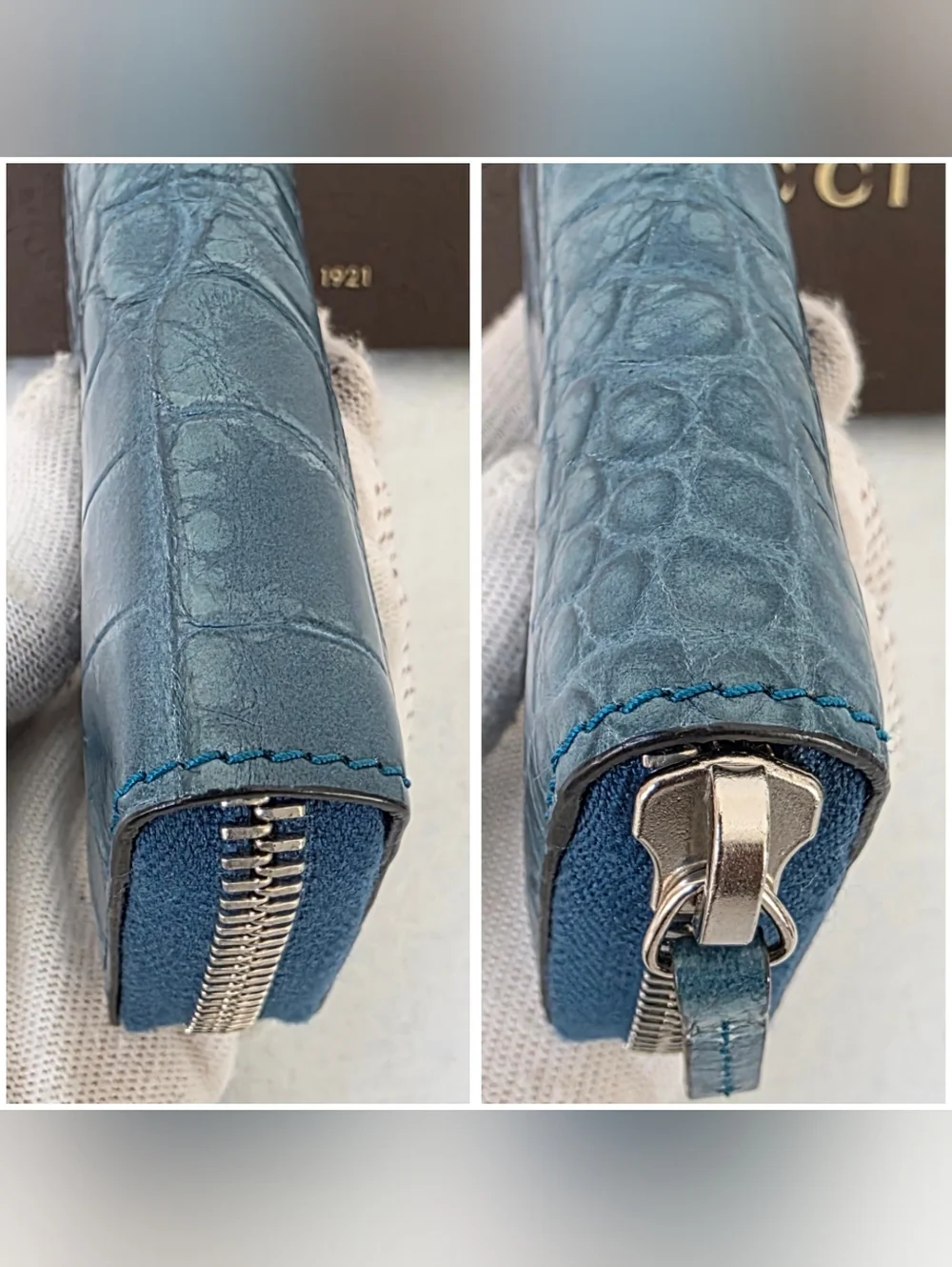 Auth Gucci Croc Embossed Card Holder - Picture 9 of 9